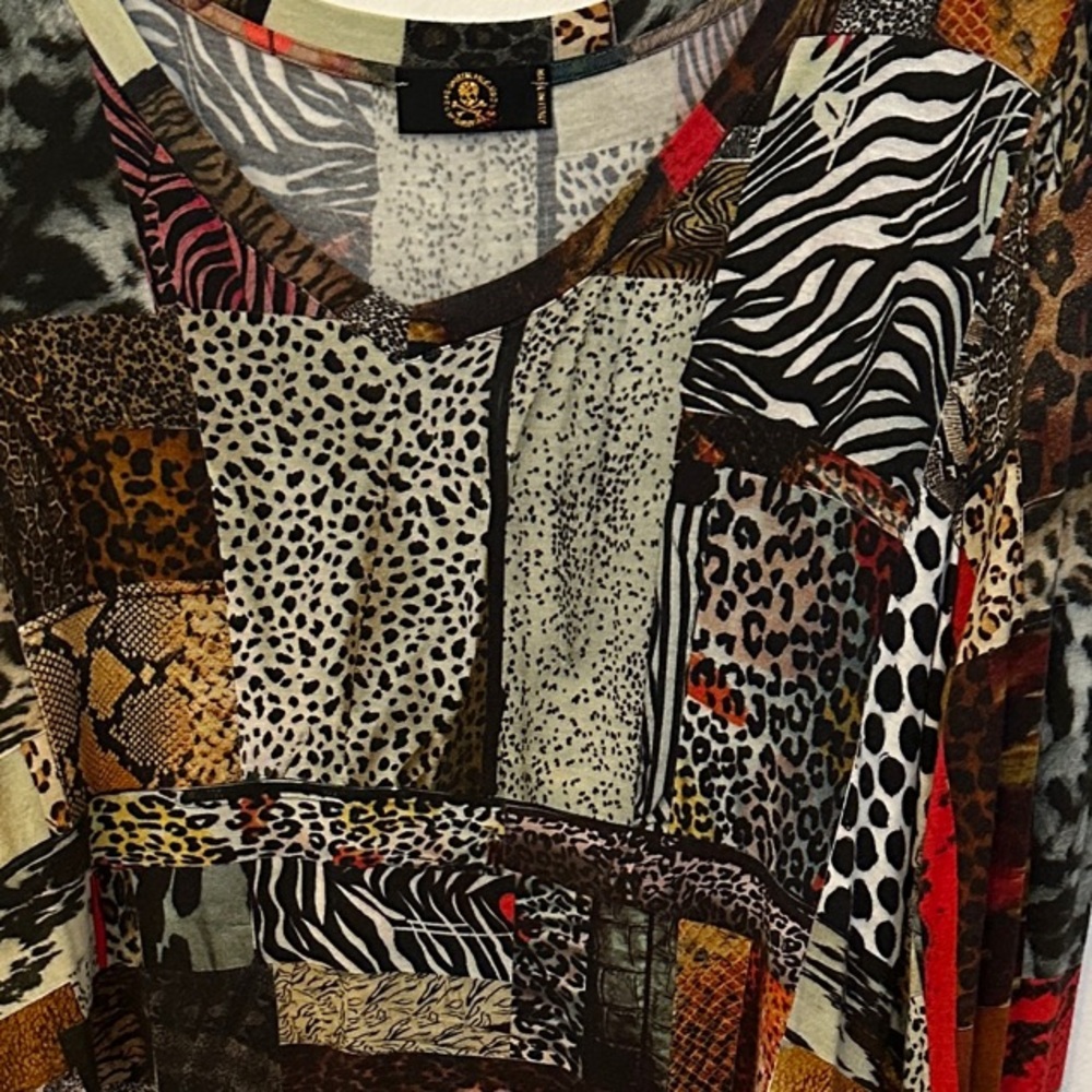 Unbreakable Evolution Animal Print Patchwork Long… - image 1